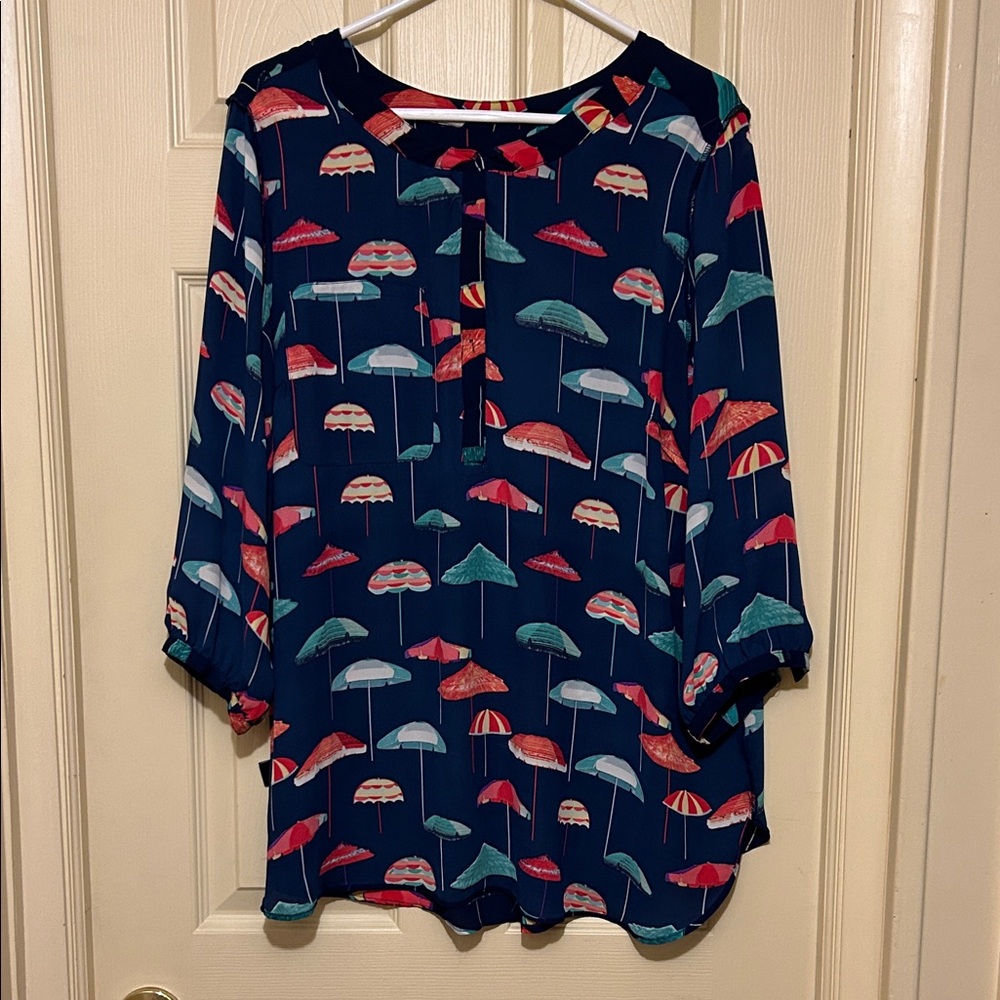 Premise Multicolor Umbrella Print Blouse